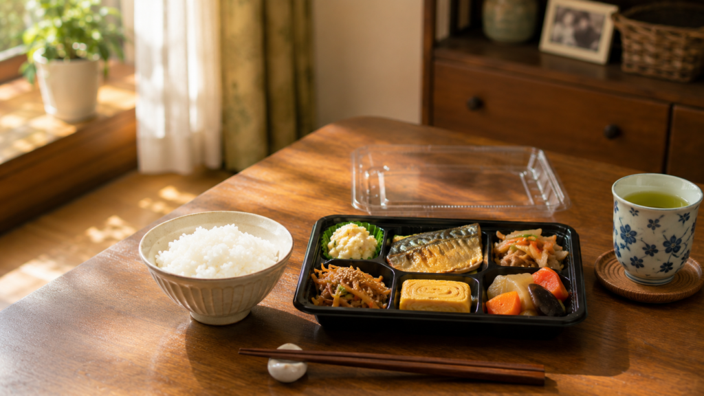 一人暮らしの親が楽しみにできる一人分の昼食