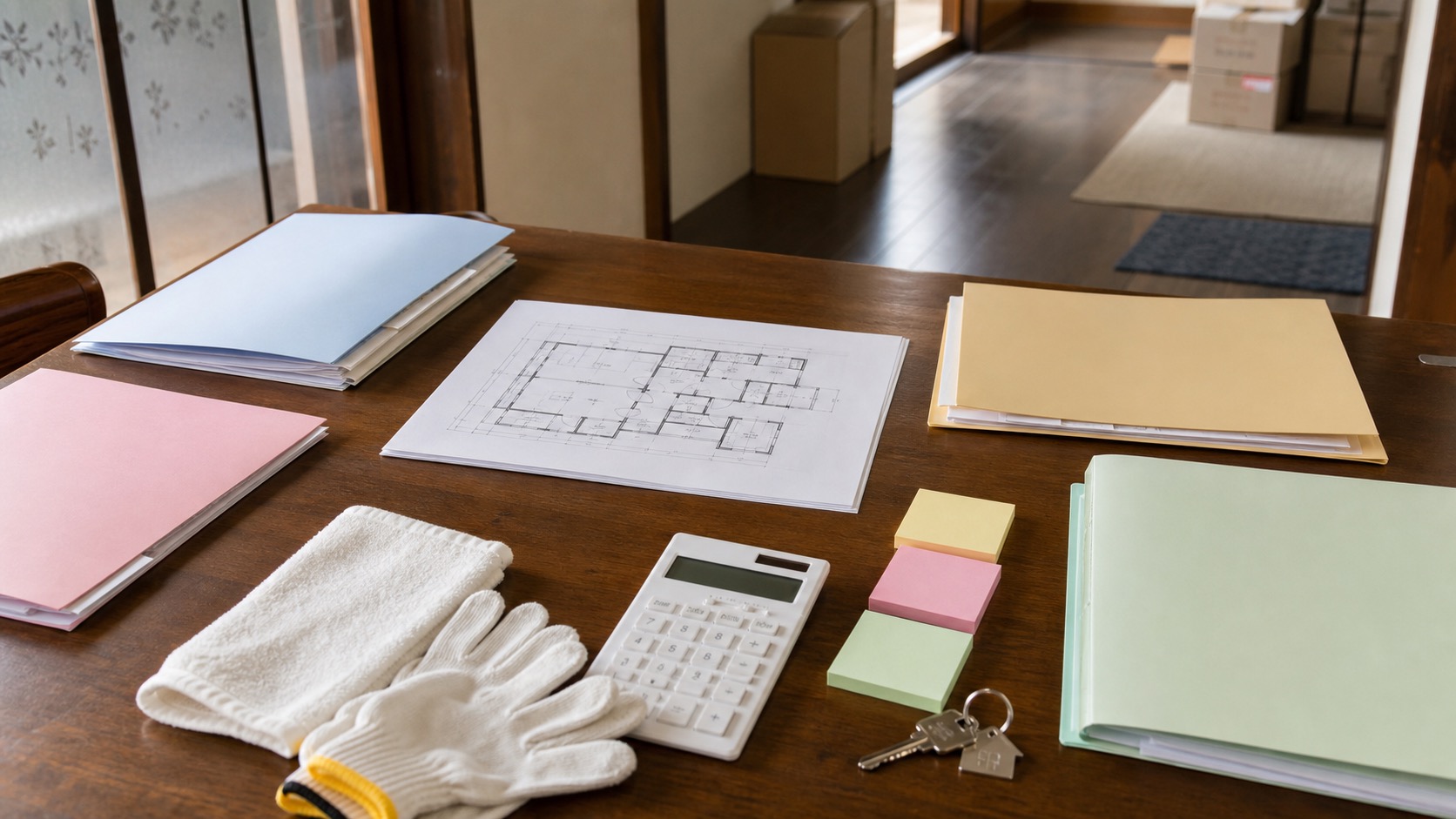 実家整理に必要な作業を業者別に整理する机