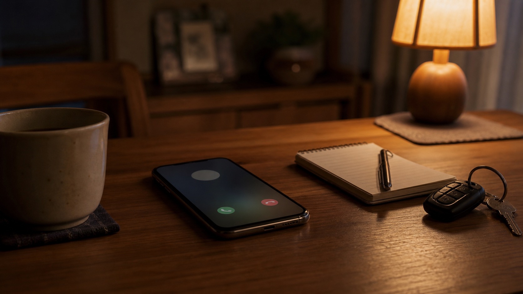 電話がつながらない不安を感じながら待つ夜のスマートフォン