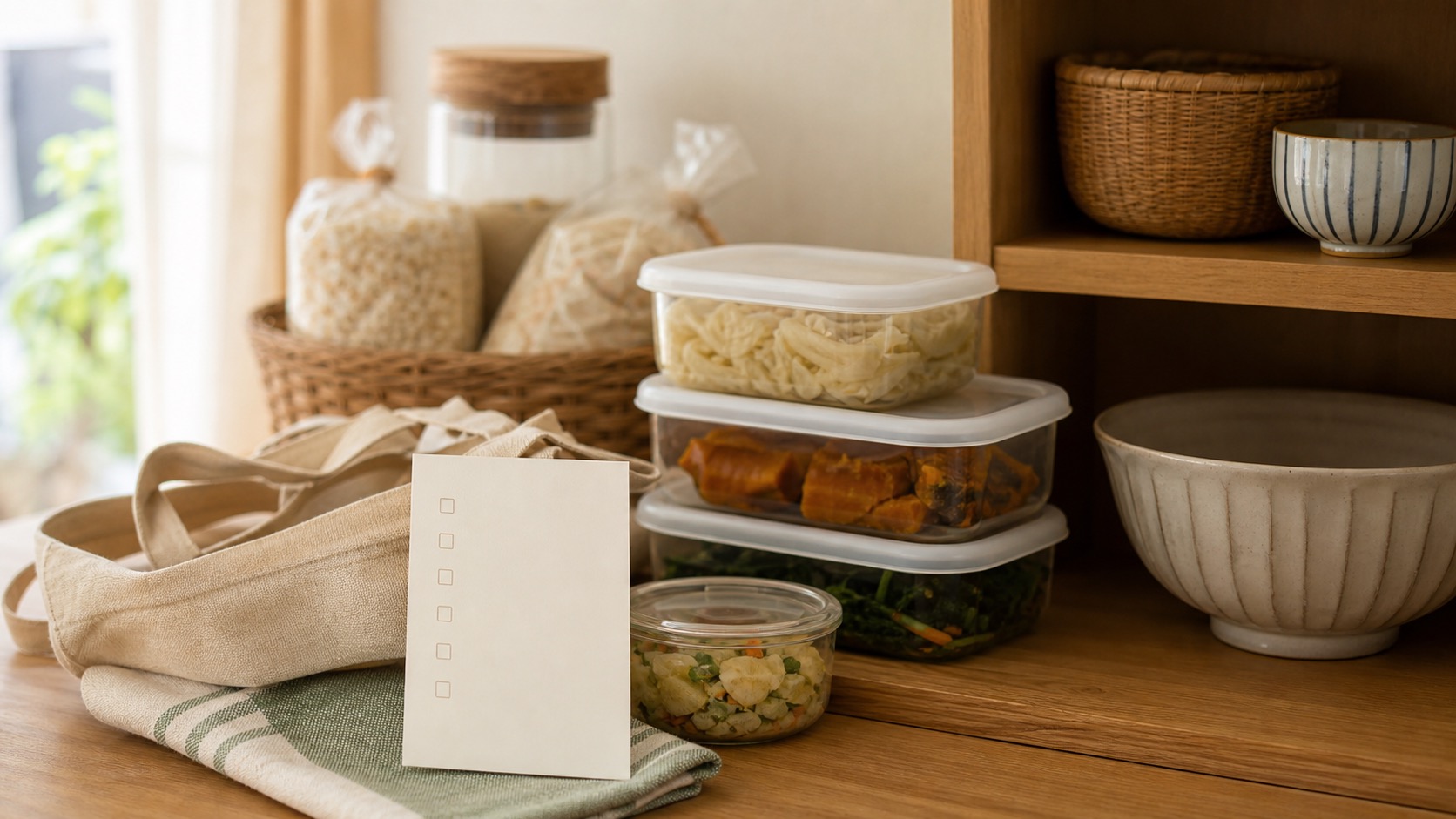 配食サービス後に見直す食品の残り方と買い物量