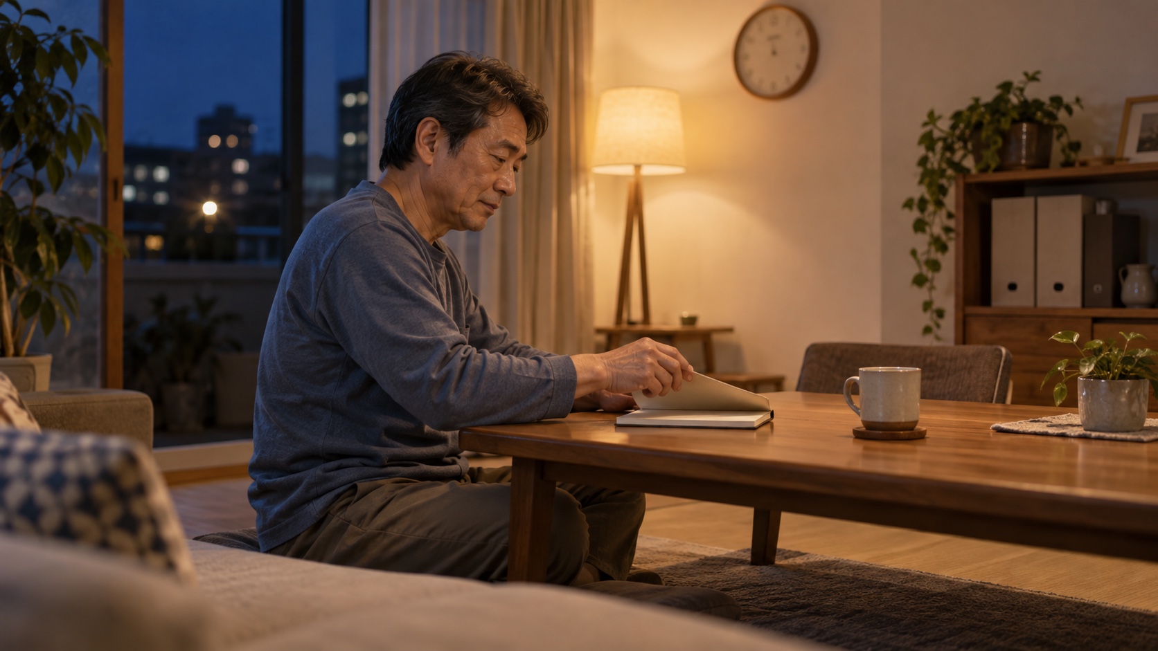 月末に副業の記録を見直す静かな机