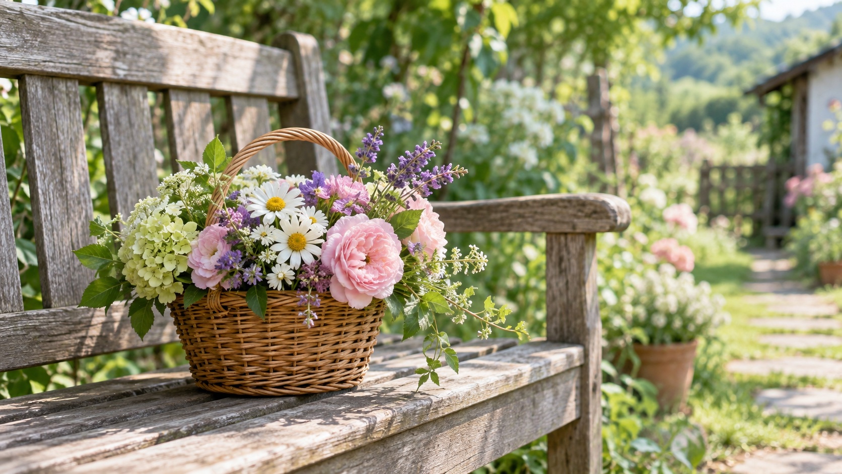 誰かに分けるために切られた庭の花