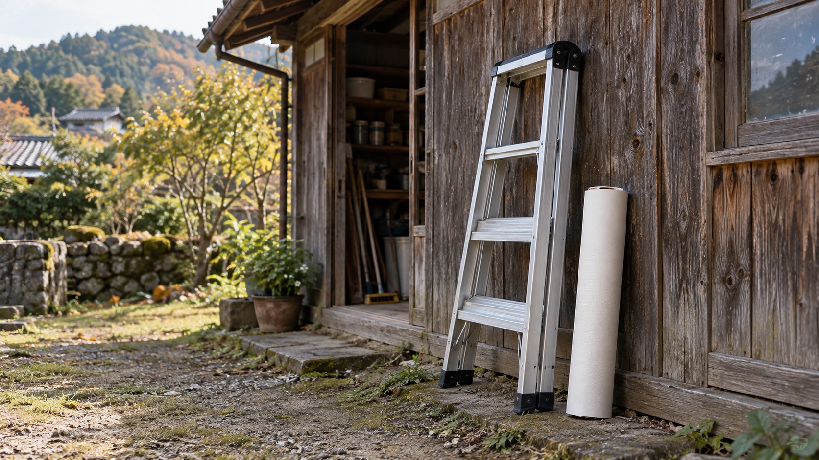 母が脚立を出して、剥がれた扉を直そうとしていた｜高い所の作業を止めたあとに残るもの